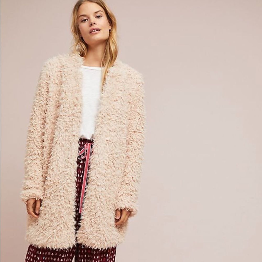 Xs fuzzy soft pink cardigan